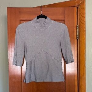 We The Free Navy and White Striped Turtleneck